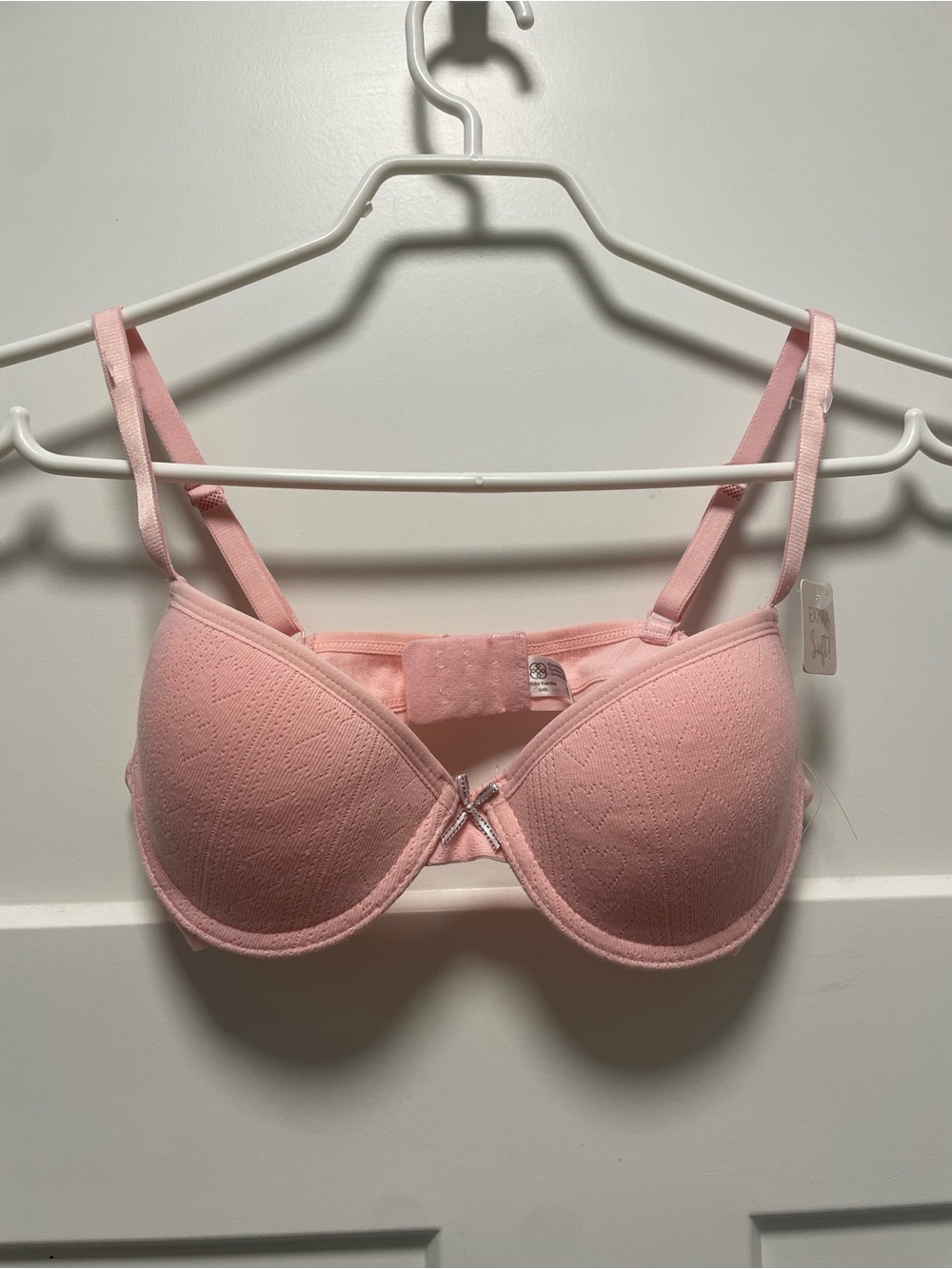 Pink Heart Embellished Bra